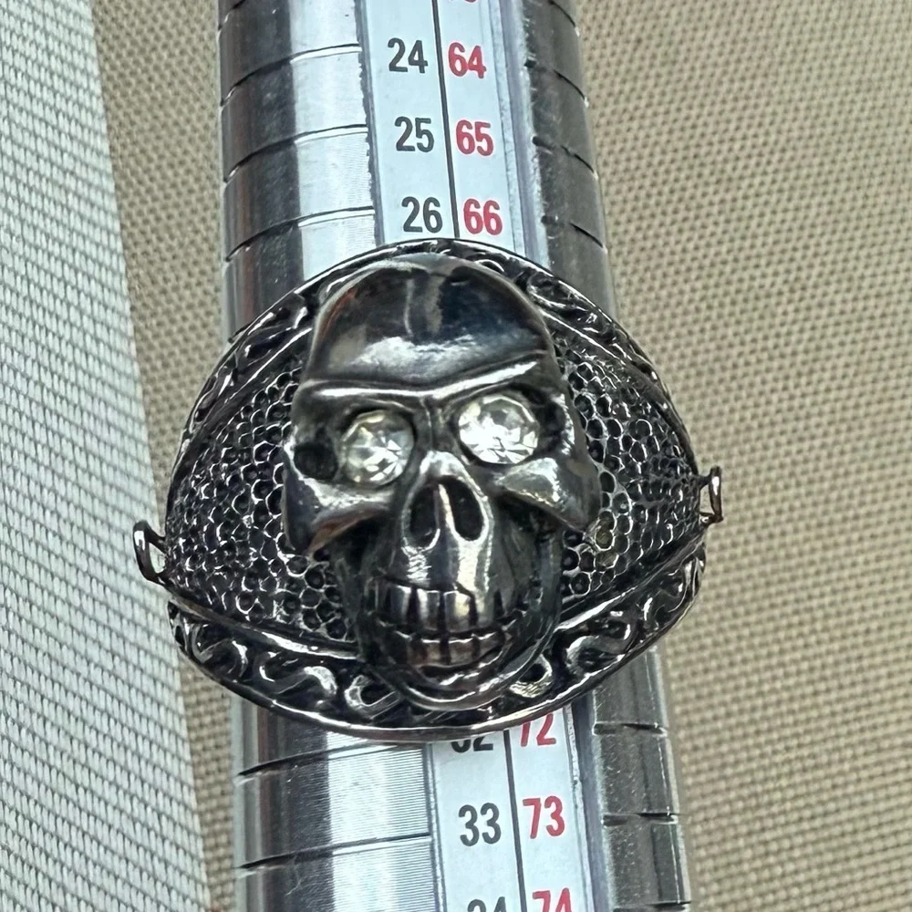 Stainless steel biker Skull Ring Size 13 US - Picture 1 of 7